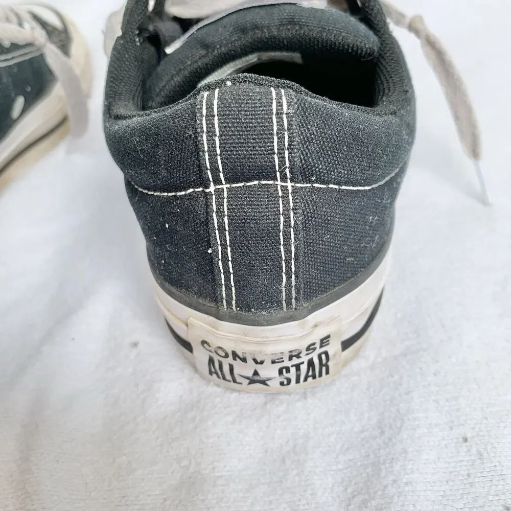 Converse All Star Kids Low Top Canvas Lace-Up Sneakers Black/White US 4